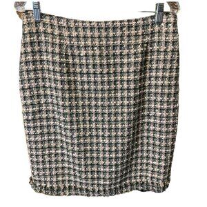 Ilyse Hart LTD Checked Tweed Short Straight Pencil Skirt Sz 12
